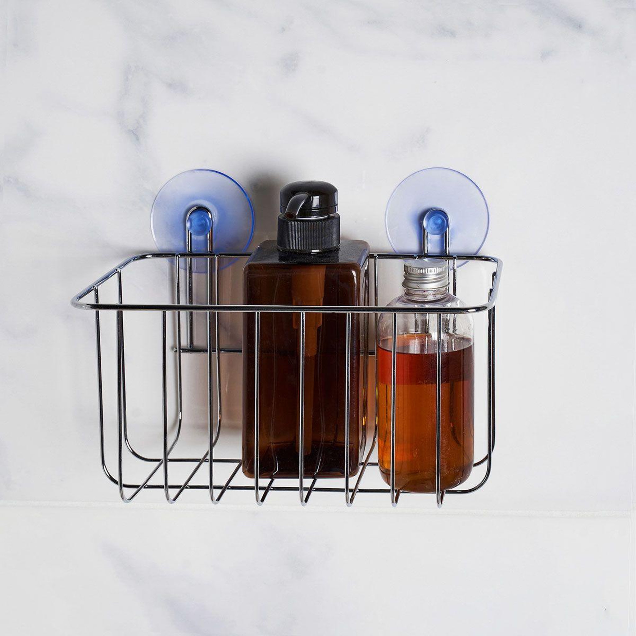 Voir la diapositive 2 : Douceur d'Intérieur Panier de douche ventouse  filaire basic  22cm chrome