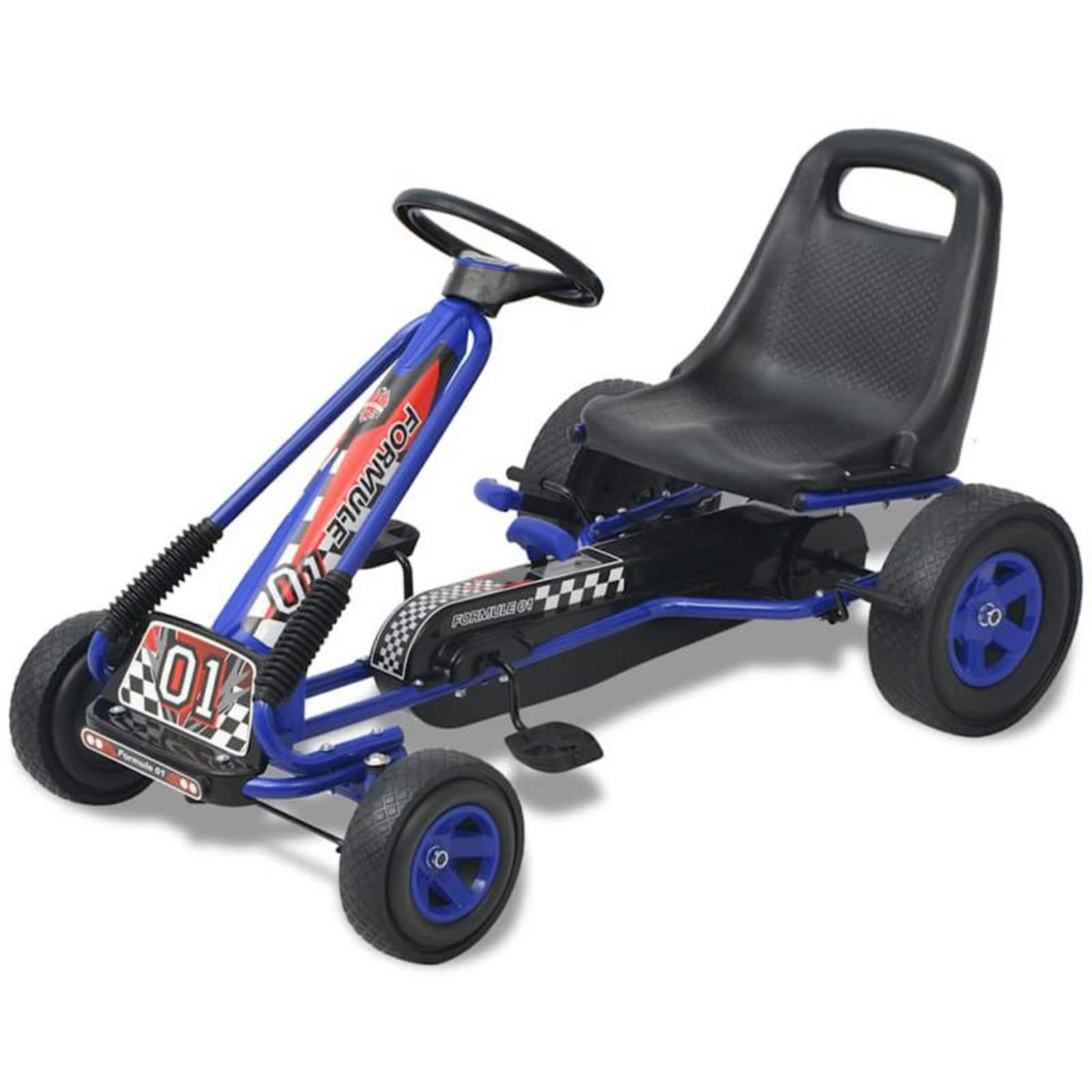 VIDAXL Kart à pédale avec siège ajustable Bleu