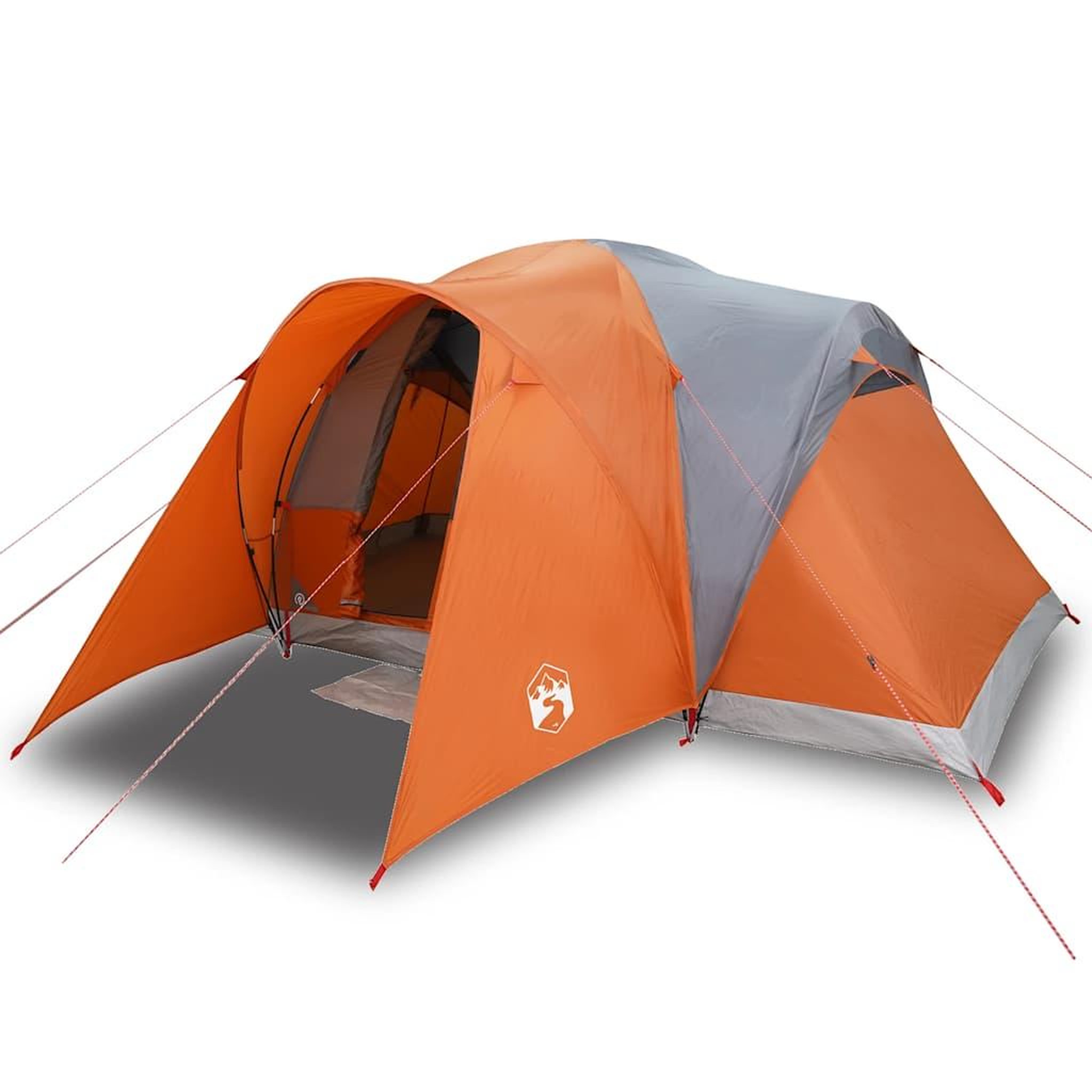 Voir la diapositive 2 : VIDAXL Tente familiale a dome 6 personnes gris et orange impermeable