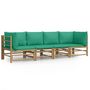 Voir la diapositive 2 : VIDAXL Salon de jardin 4 pcs avec coussins vert bambou