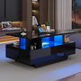 Voir la diapositive 2 : MERAX Table Basse Avec 2 Tiroirs Et LED