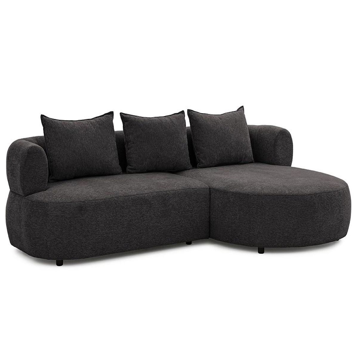 LISA DESIGN Angela - canapé d'angle droit 4 places en velours texturé