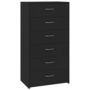 Voir la diapositive 2 : VIDAXL Buffet avec 6 tiroirs Noir 50x34x96 cm Bois d'ingenierie