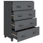 Voir la diapositive 5 : VIDAXL Buffet HAMAR Gris fonce 79x40x103,5 cm Bois massif de pin