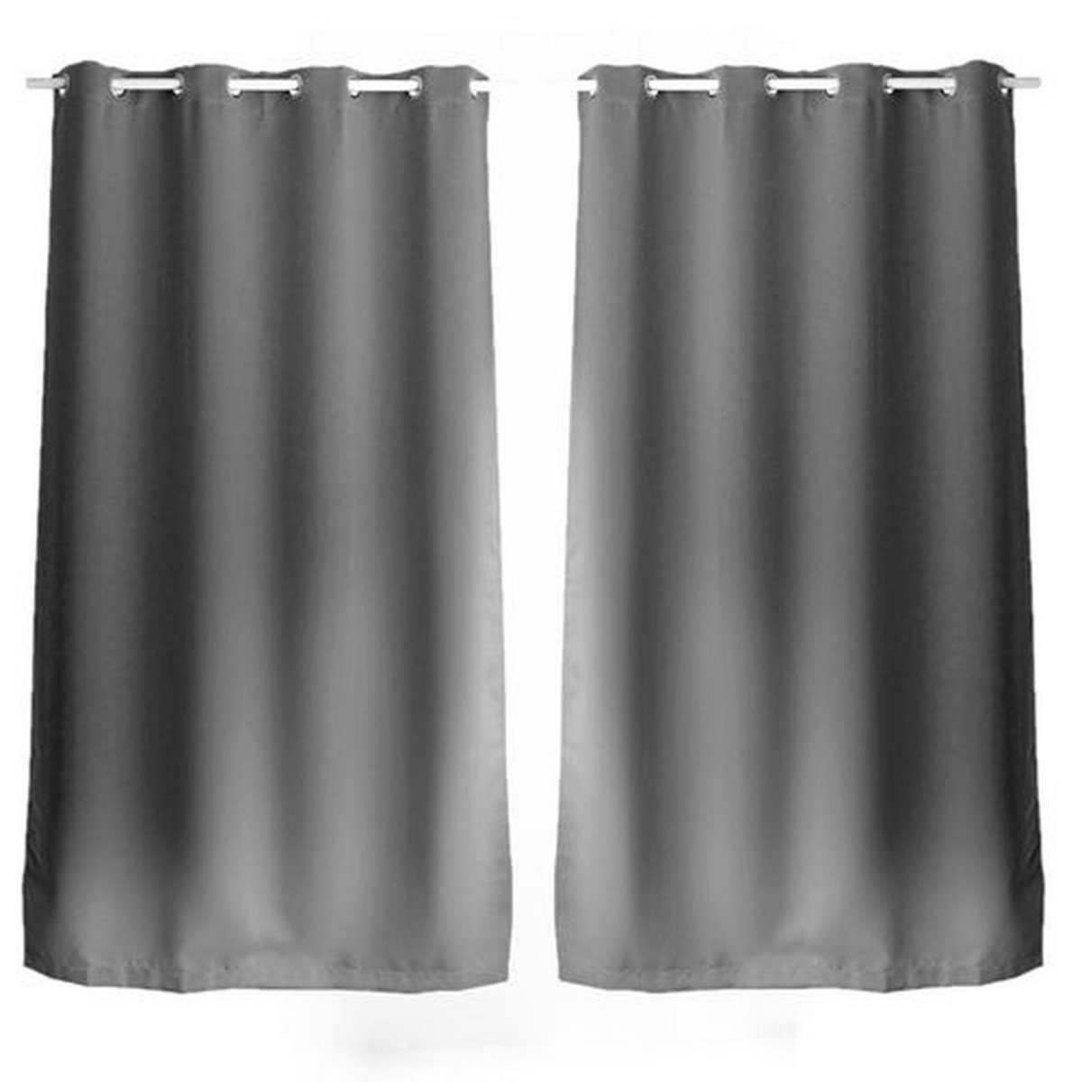 TOILINUX Lot de 2 Rideaux uni avec œillets