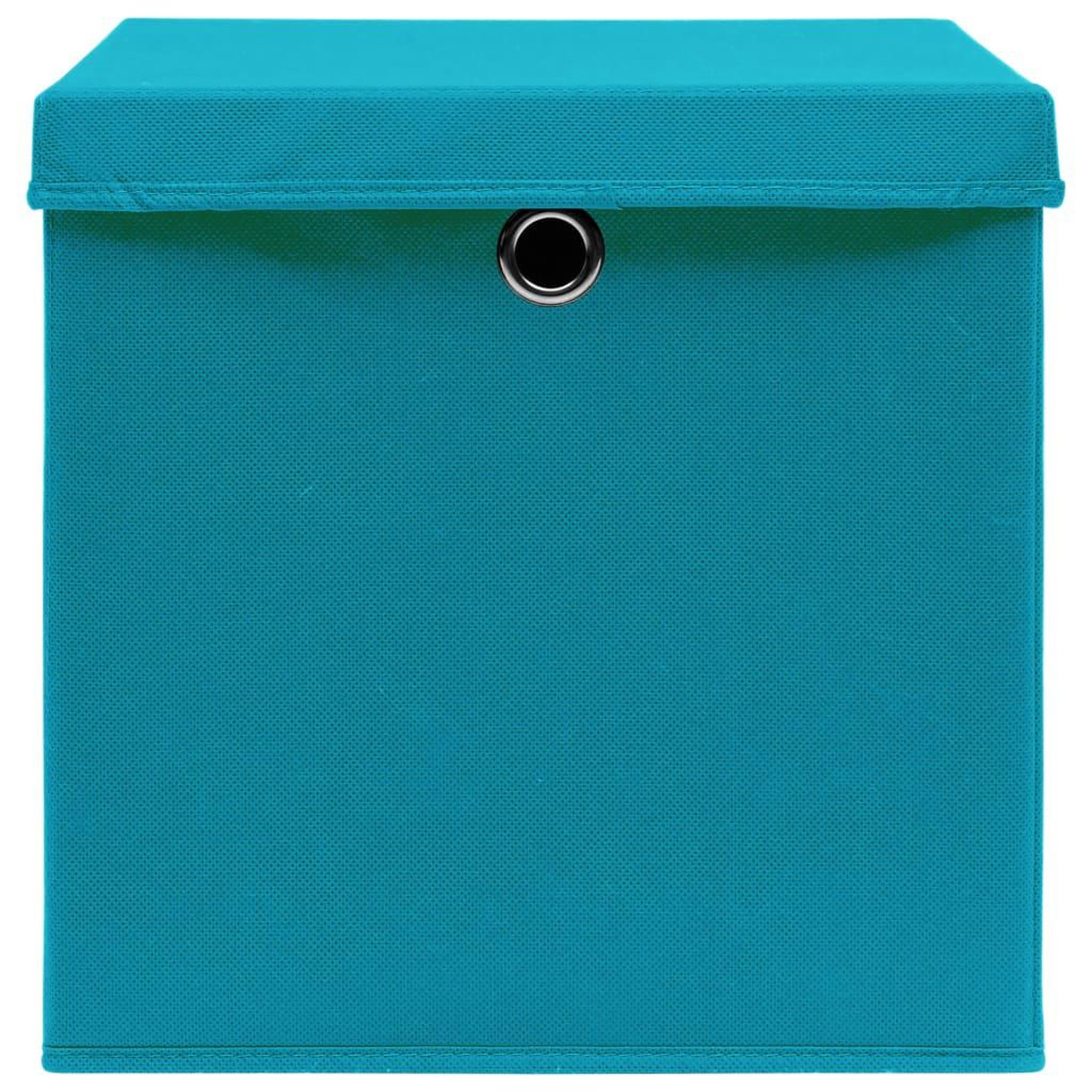 Voir la diapositive 4 : VIDAXL Boîtes de rangement et couvercles 4 pcs Bleu 32x32x32 cm Tissu