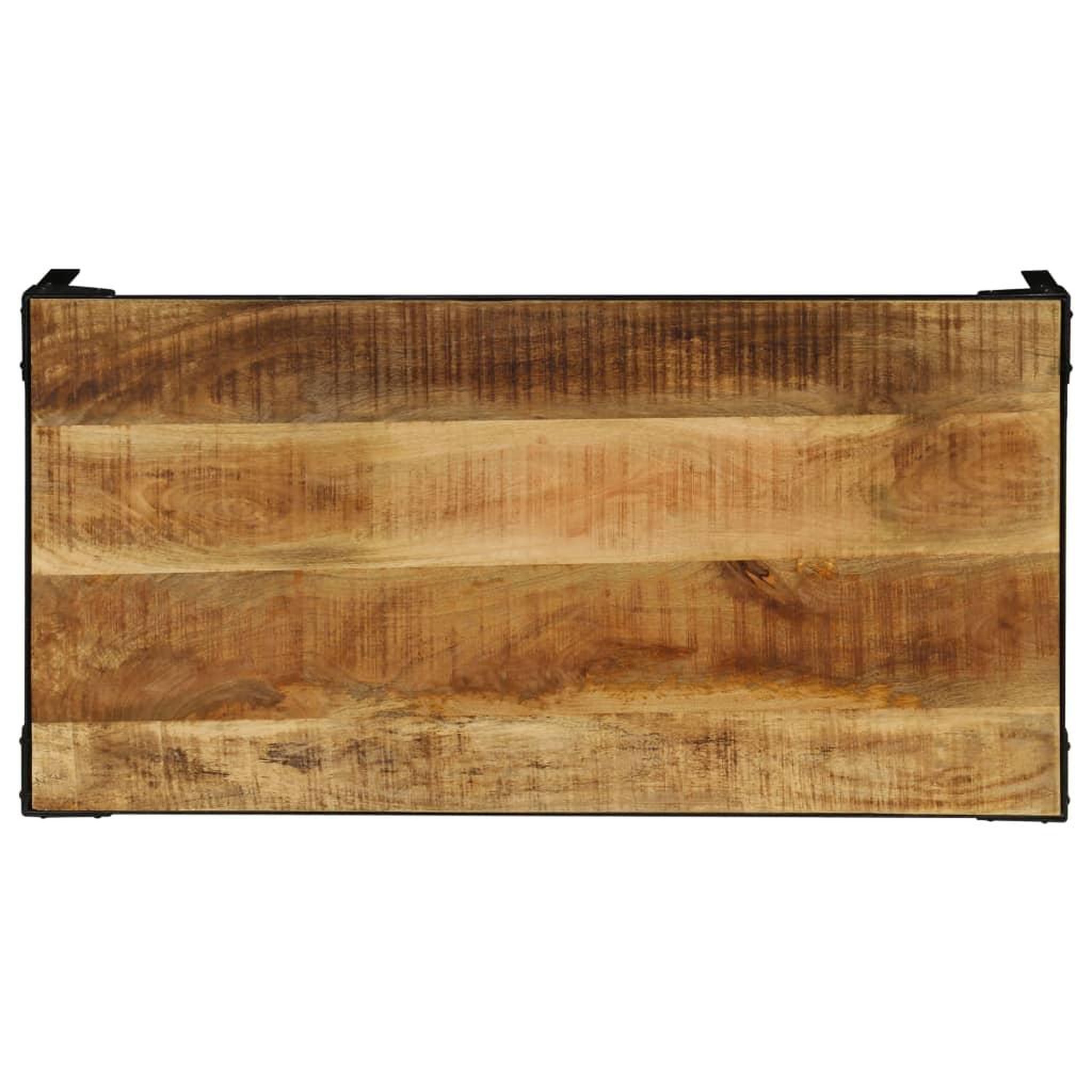 Voir la diapositive 5 : VIDAXL Table basse bois massif de manguier brut et acier 110 cm