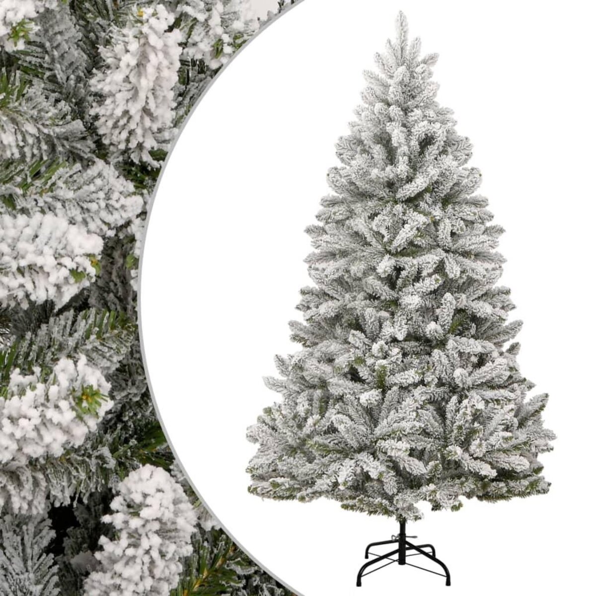 VIDAXL Sapin de Noël artificiel a charnieres avec neige floquee 300 cm