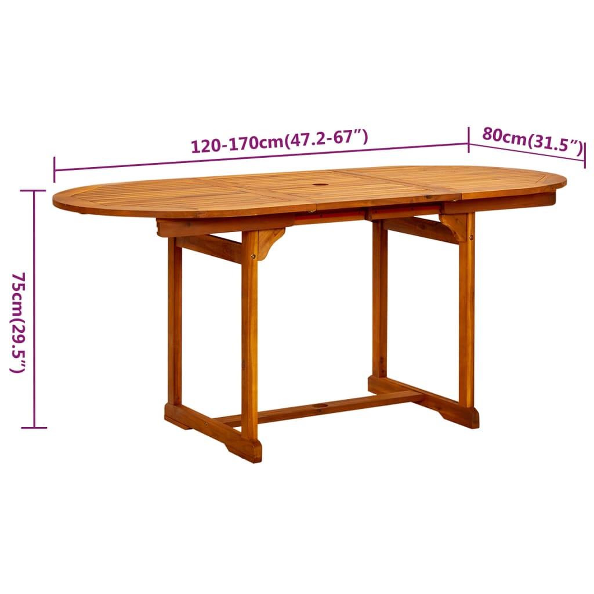 Voir la diapositive 6 : VIDAXL Ensemble a manger de jardin 7 pcs Bois d'acacia massif