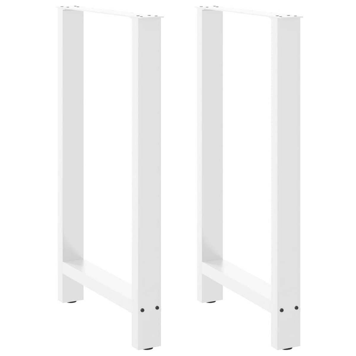 VIDAXL Pieds de table basse blanc 2 pcs 60x(100-101) cm acier