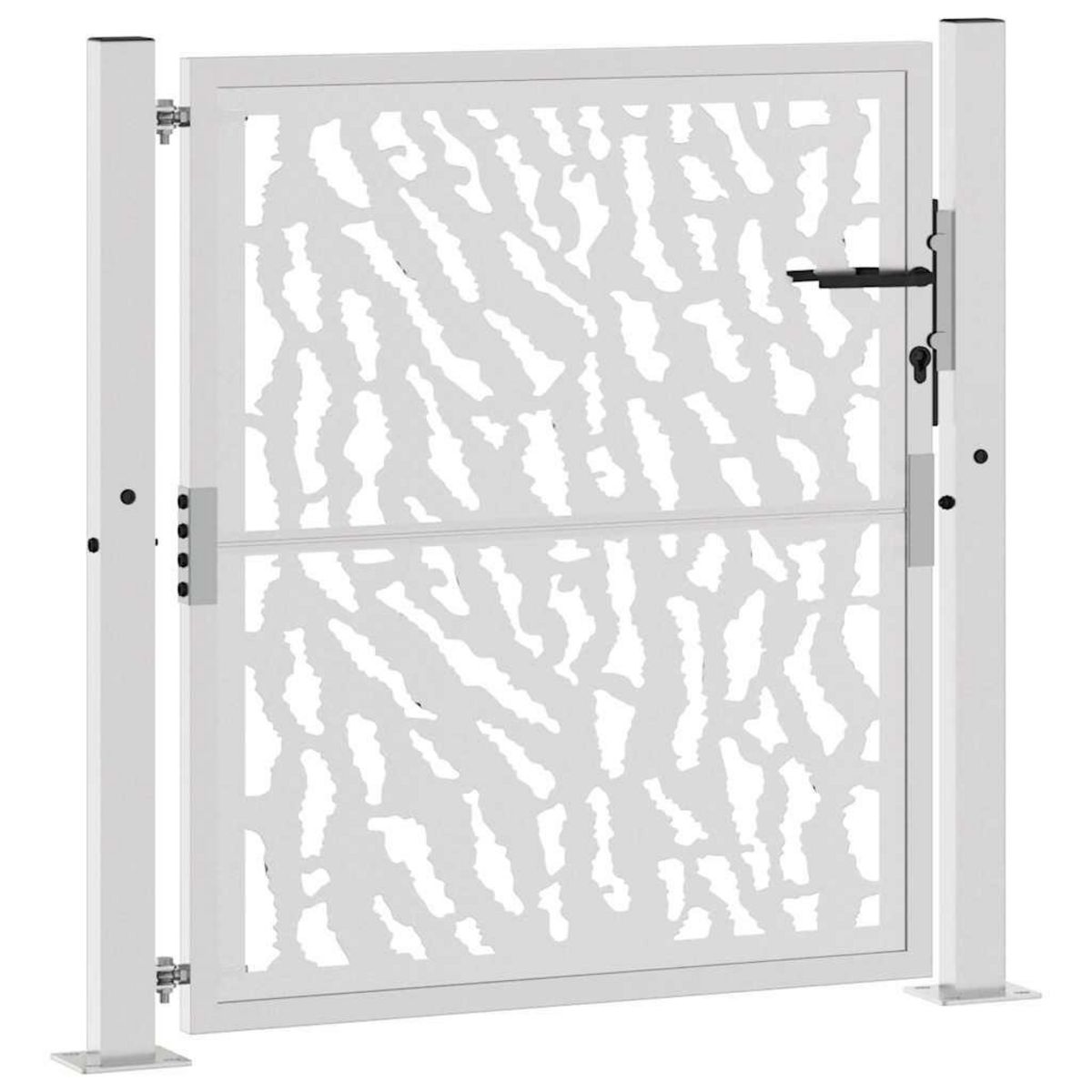 VIDAXL Porte jardin acier resistant aux intemperies conception traces