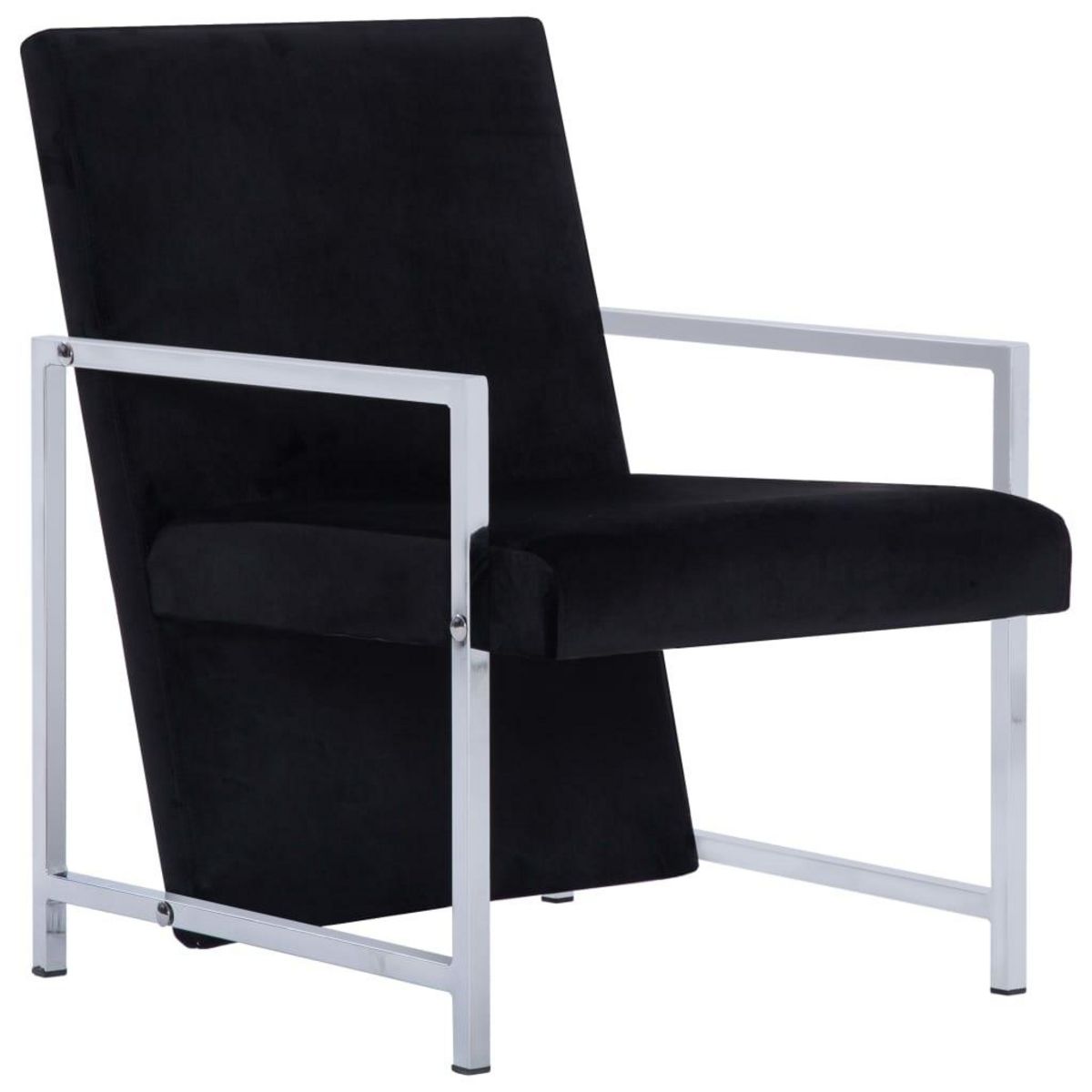 VIDAXL Fauteuil avec pieds chromes Noir Velours