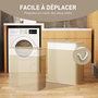 Voir la diapositive 5 : HOMCOM Panier à linge double 100L - corbeille à linge avec couvercle et poignées - tissage bambou écru