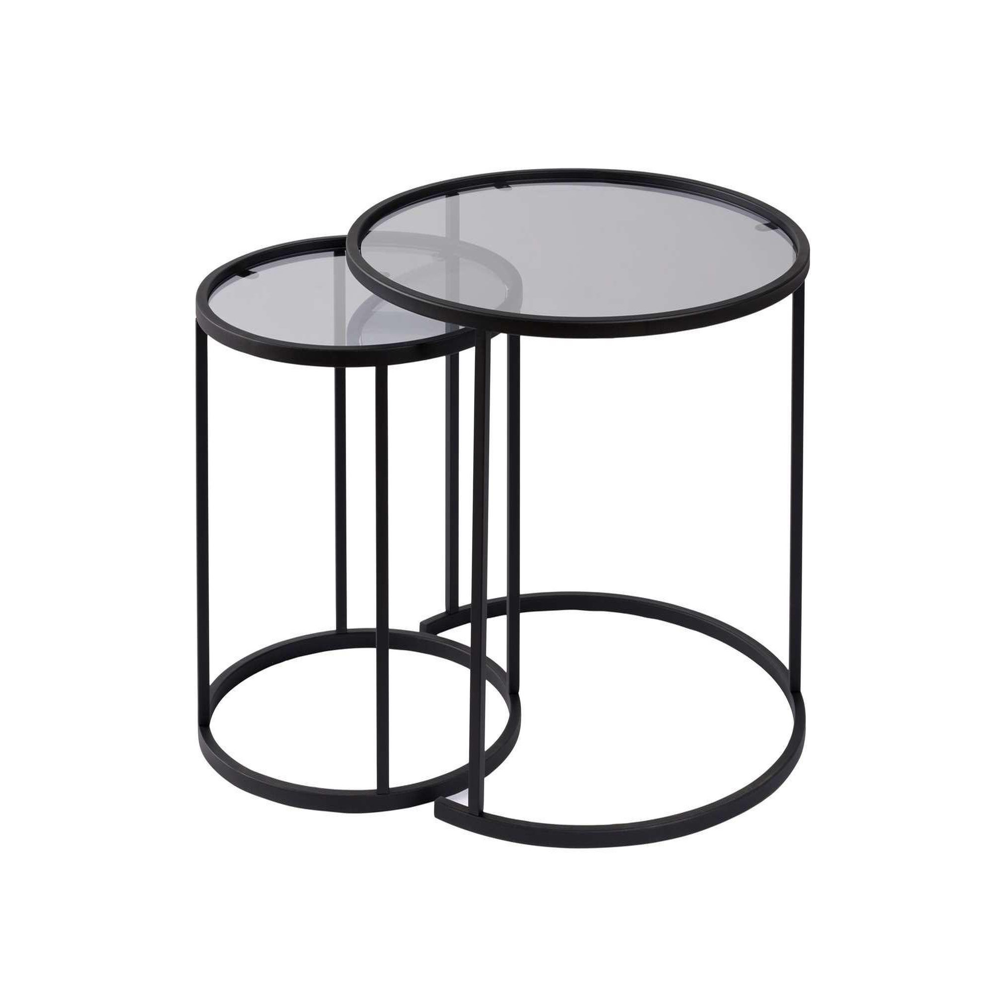Habitat et Jardin Lot de 2 tables basses en métal  aurum  - 60 x 60 x 43 cm - noir gris
