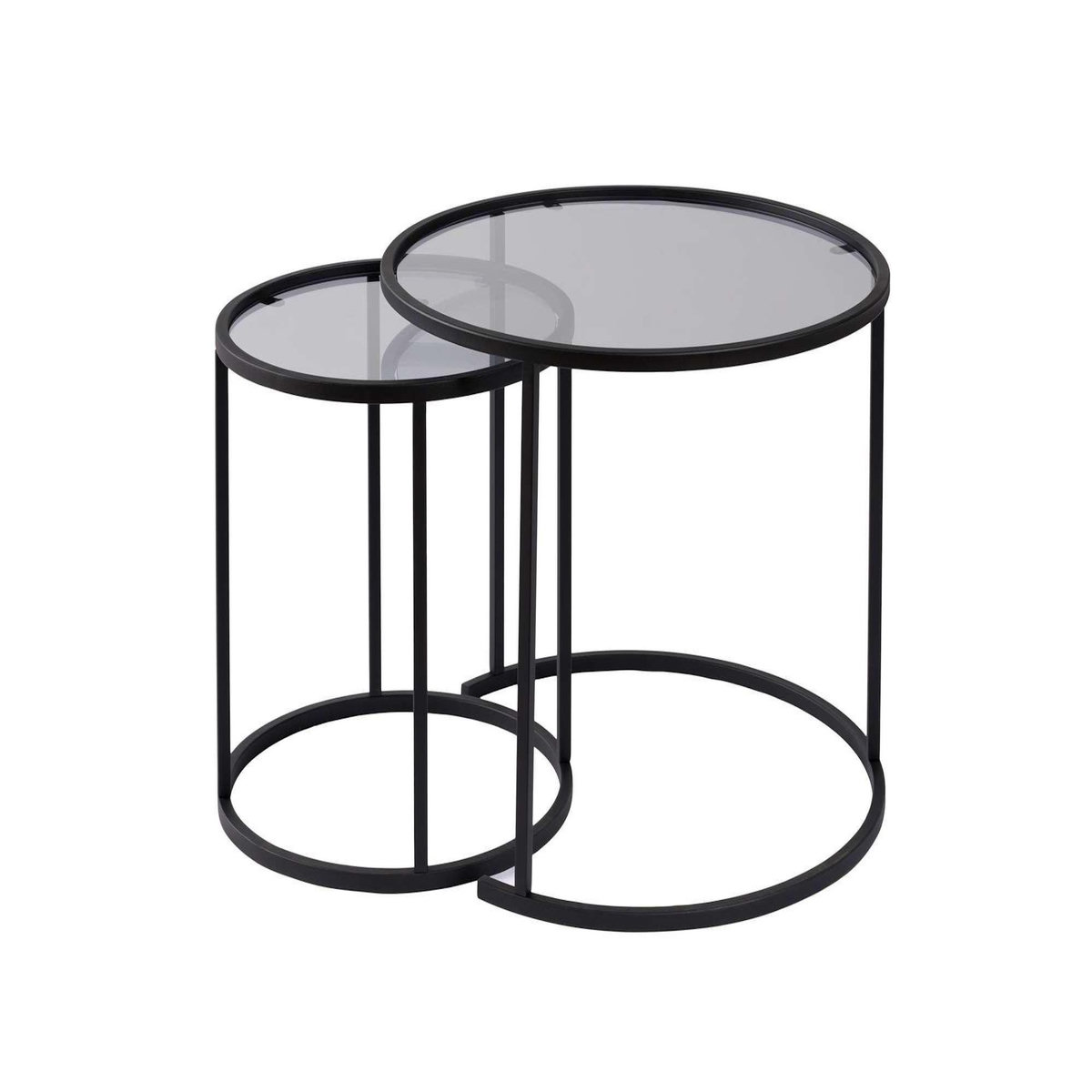 Habitat et Jardin Lot de 2 tables basses en métal  Aurum  - 60 x 60 x 43 cm - Noir Gris