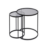 Habitat et Jardin Lot de 2 tables basses en métal  Aurum  - 60 x 60 x 43 cm - Noir Gris