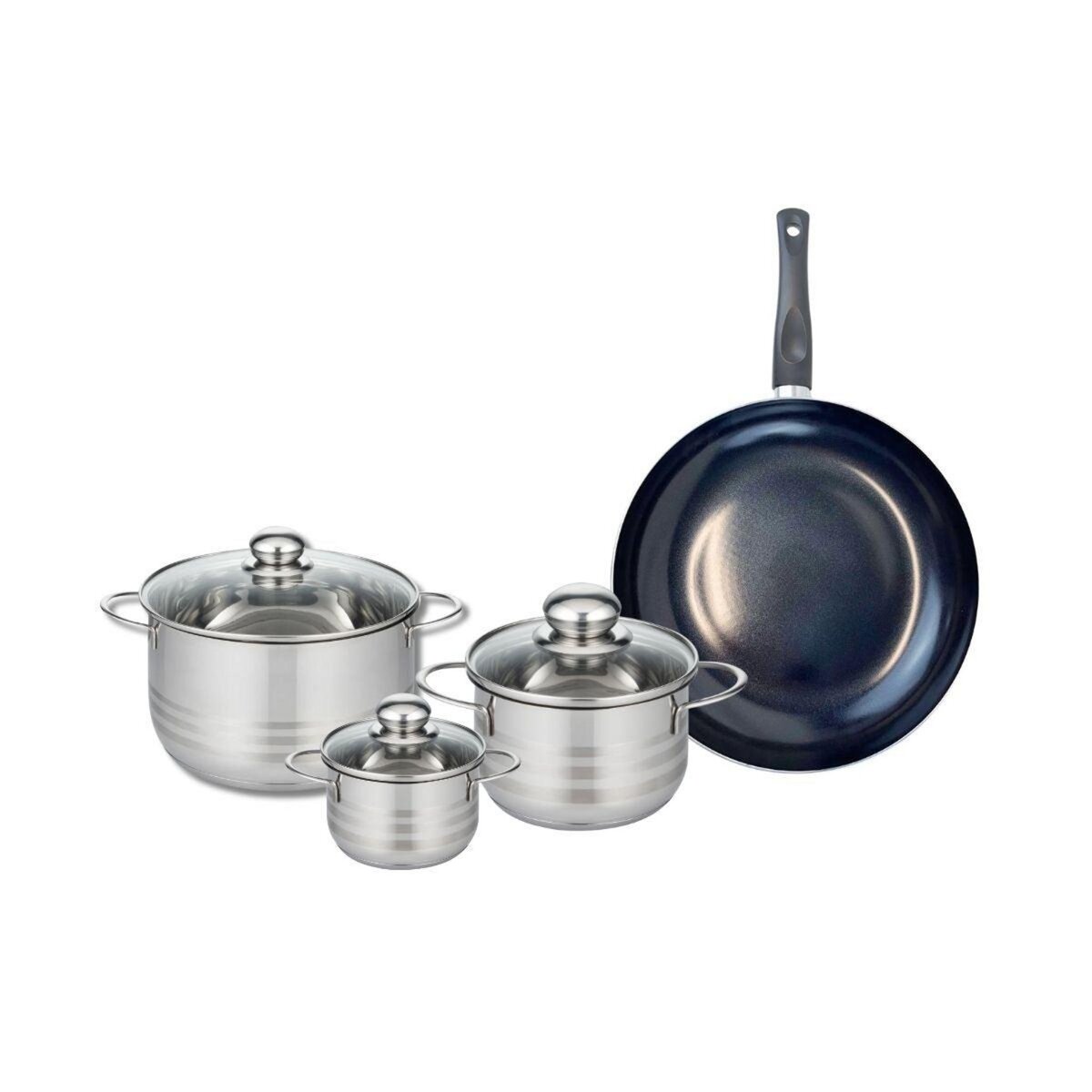 ELO Ensemble de 1 Poêle de cuisson 28 cm et 3 faitouts 12, 16 et 20 cm Elo Prima Brillant
