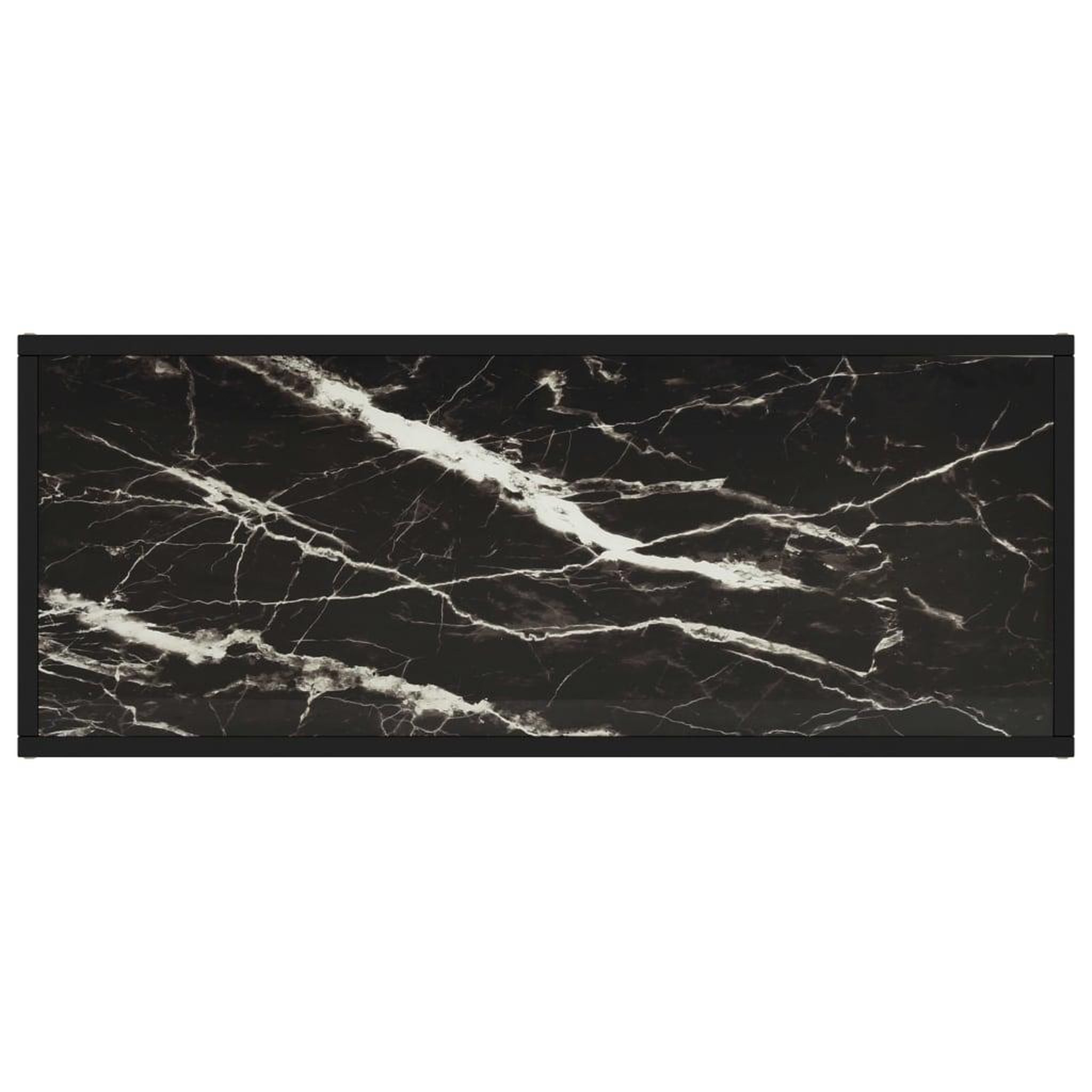 Voir la diapositive 4 : VIDAXL Meuble TV noir avec verre marbre noir 100x40x40 cm