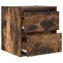 Voir la diapositive 5 : VIDAXL Table de chevet murale chene fume 38x34x40 cm