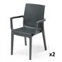 Voir la diapositive 2 : ARETA Lot de 4 chaises et de 2 fauteuils de jardin - Gris anthracite - URANO