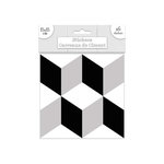 SUD TRADING 6 Stickers carreaux de ciment - 15 x 15 cm - Losanges Noirs et blancs