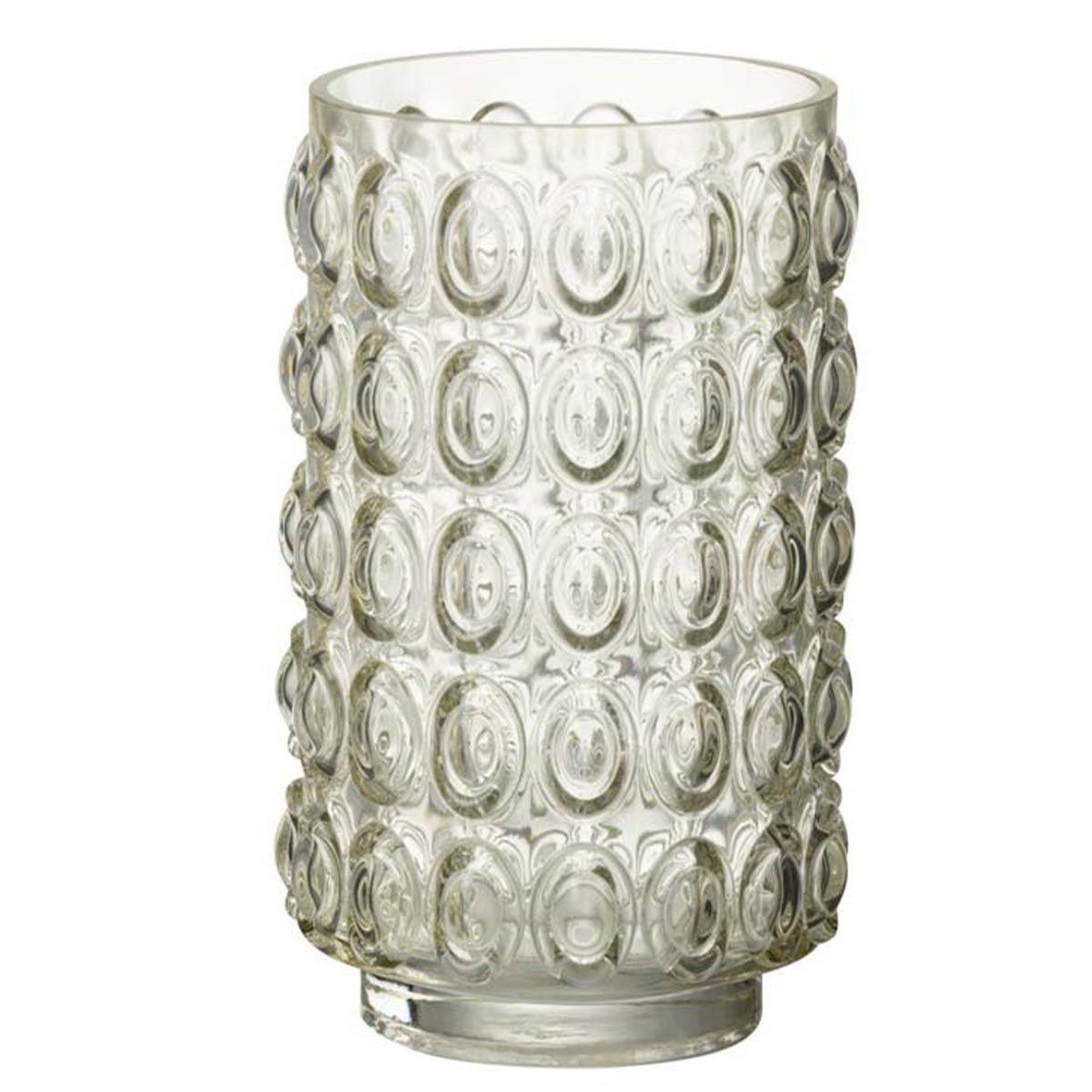 J-LINE Vase Design en Verre  Bulles  23cm Jaune Clair