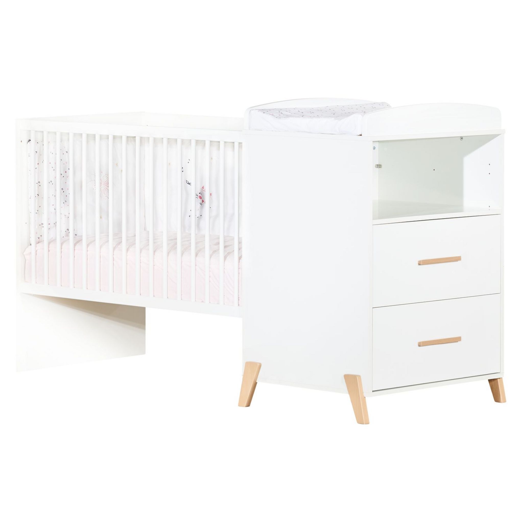 BABY PRICE  Lit bébé combiné 120x60 évolutif en 90x190cm JOY coloris naturel  