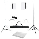 VIDAXL Kit de studio photo avec boîtes a lumiere et toile de fond