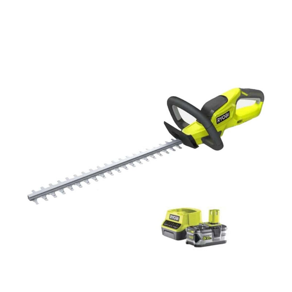 Ryobi Pack RYOBI Taille-haies 18V One+ OHT1845 - 1 batterie 5.0Ah - 1 chargeur rapide 2.0Ah RC18120-150