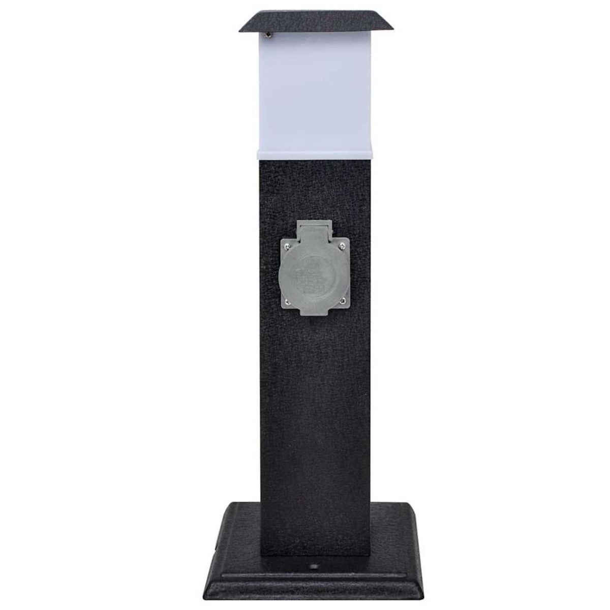 VIDAXL Pilier avec lampe pour prise de jardin Noir