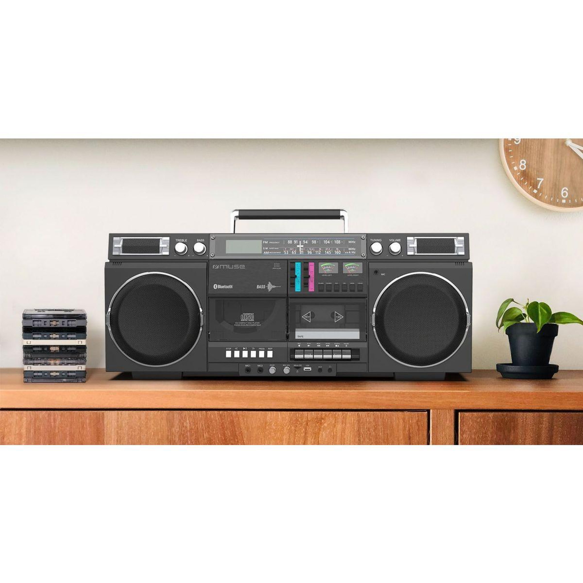 Voir la diapositive 3 : Muse Radio-cassette cd avec bluetooth noir - m-380gb