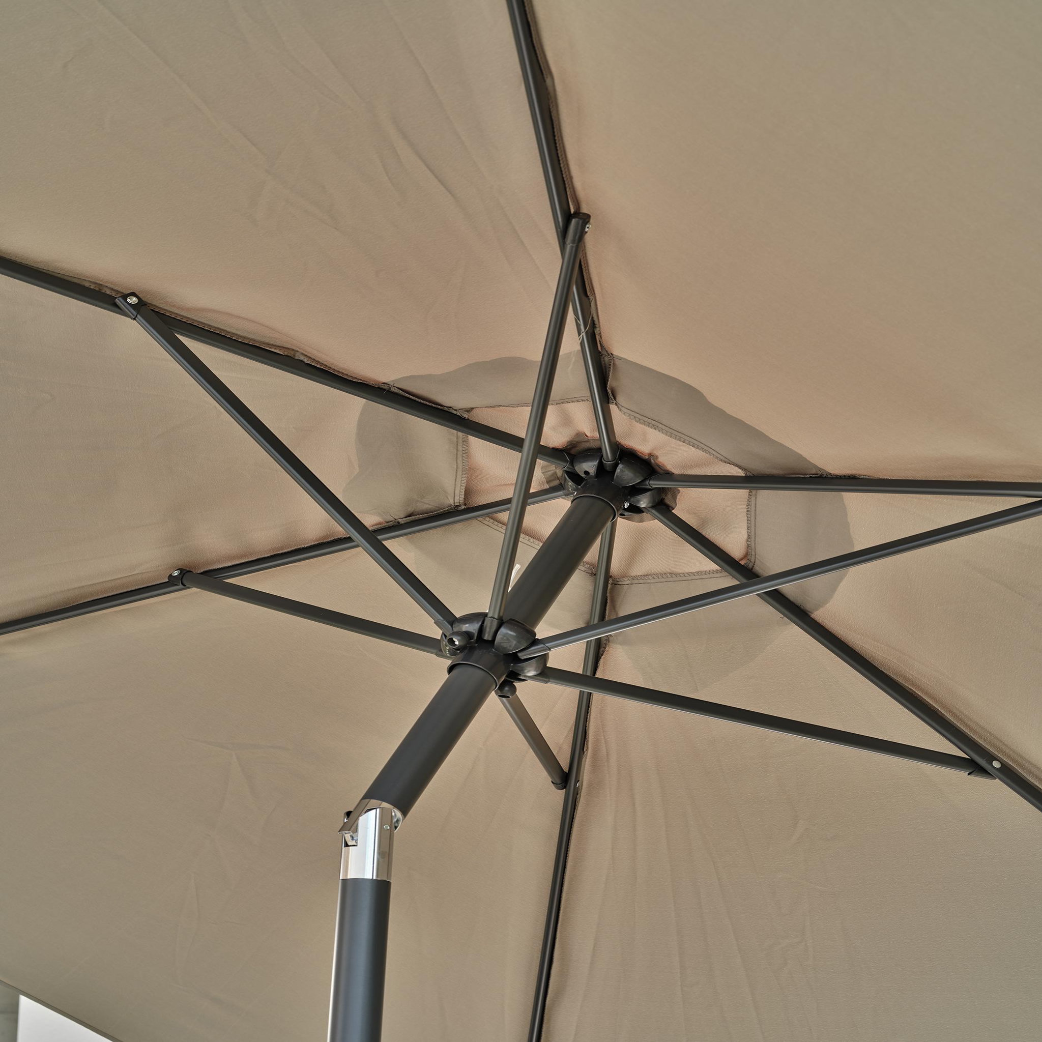 Voir la diapositive 5 : DCB GARDEN Parasol à manivelle en aluminium  et toile