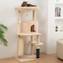 Voir la diapositive 2 : PAWHUT Arbre à chat design beige H.132cm bande massante griffoirs grattoirs nombreux jouets