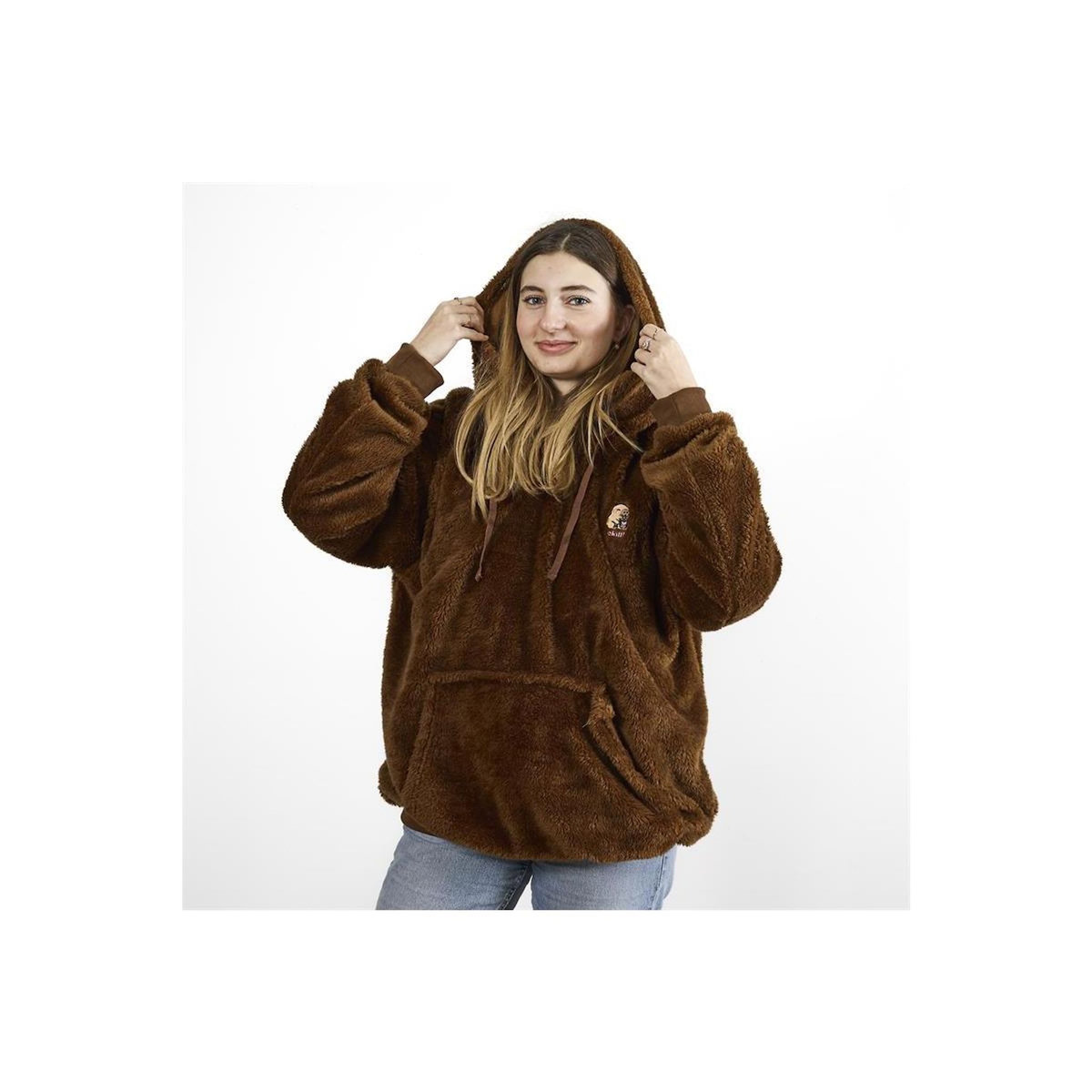 Paris Prix Plaid Sweat à Capuche  Capybara  105cm Marron