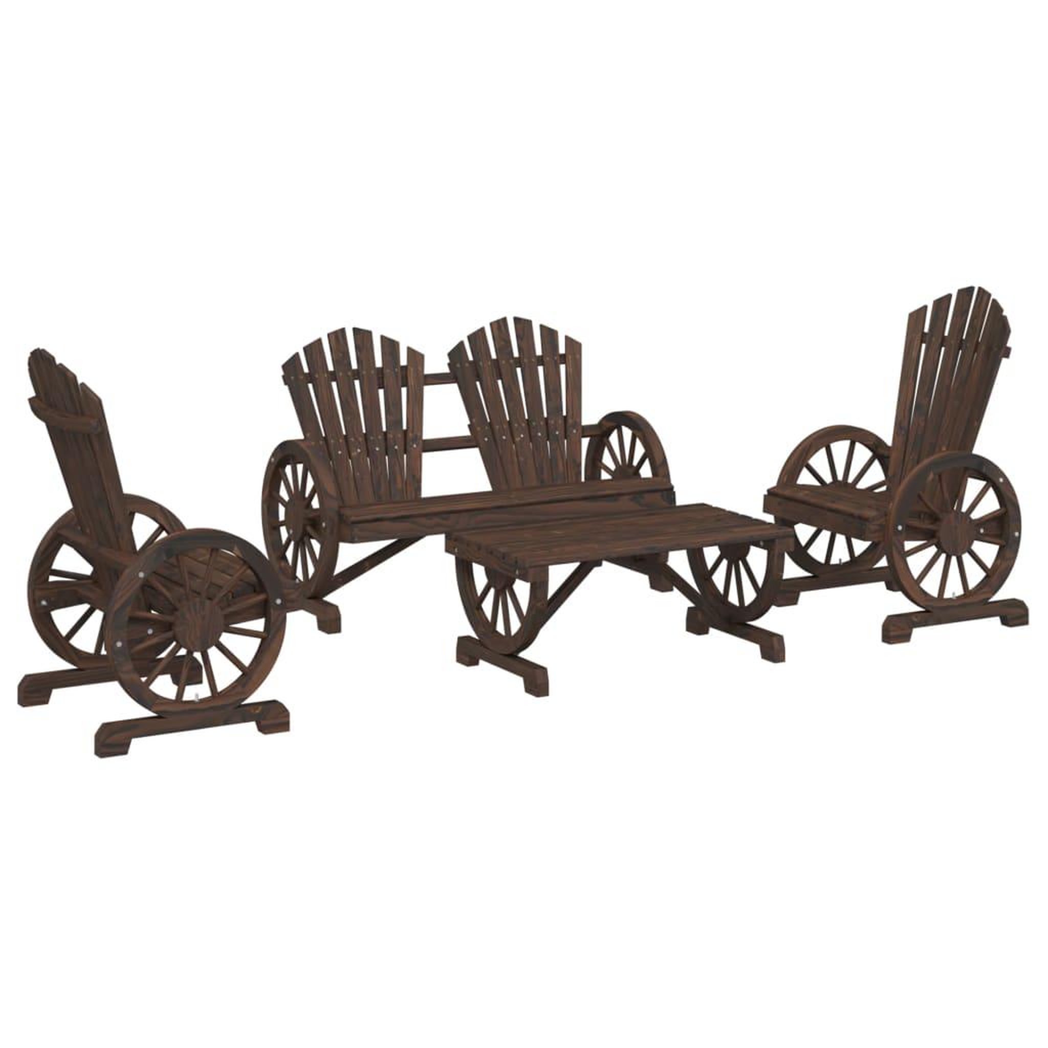 Voir la diapositive 2 : VIDAXL Salon de jardin 4 pcs bois de sapin massif