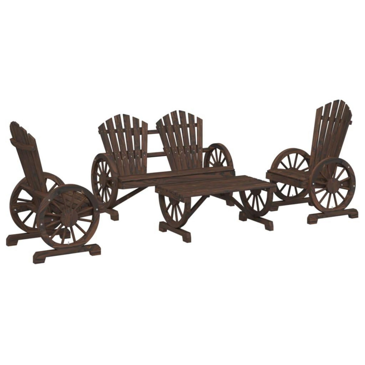 VIDAXL Salon de jardin 4 pcs bois de sapin massif