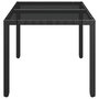 Voir la diapositive 4 : VIDAXL Table de jardin dessus en verre Noir 90x90x75 cm Resine tressee