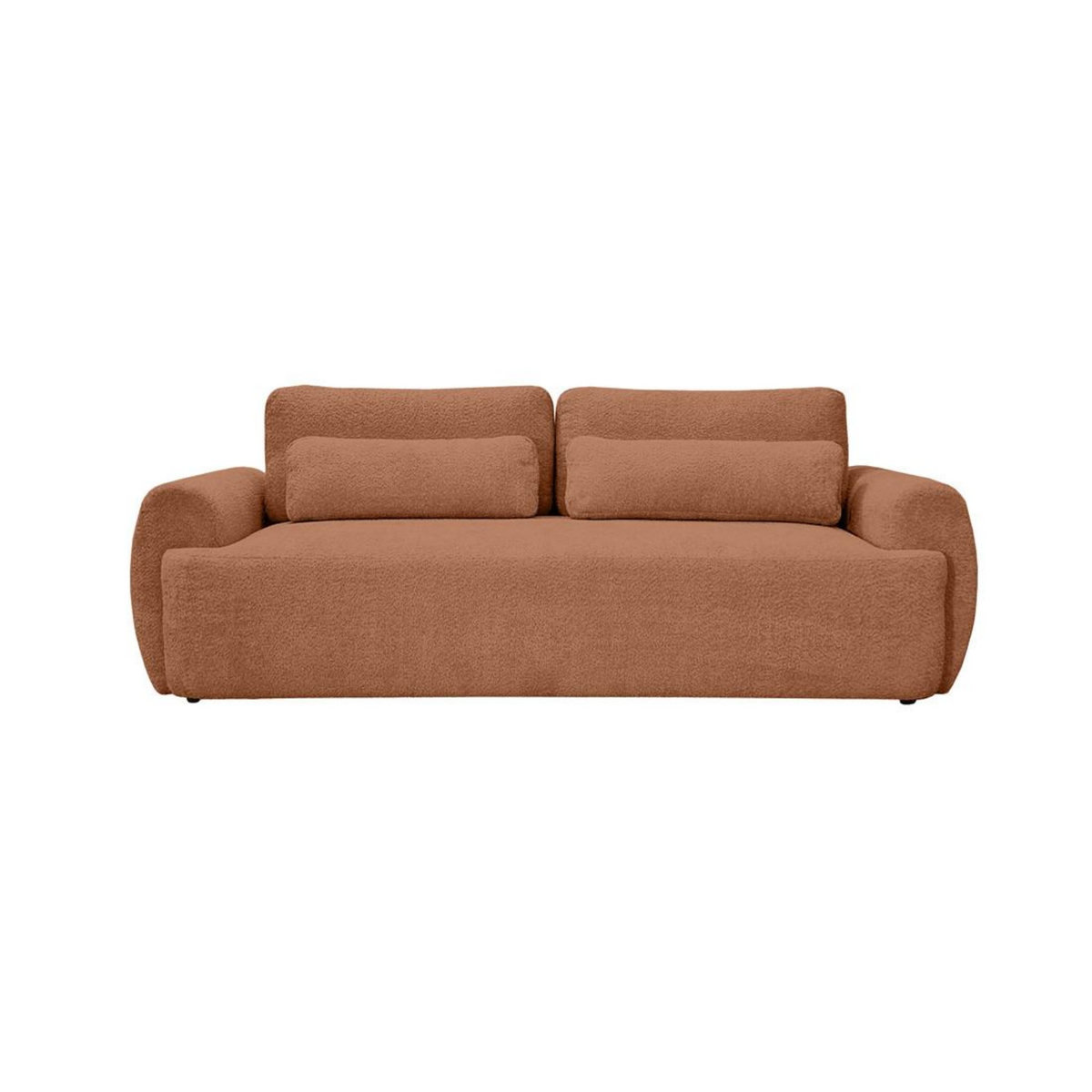BEST MOBILIER Mahina - canapé droit 3 places - convertible avec coffre - en tissu bouclette