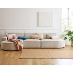 LISA DESIGN Spiaggia - canapé d'angle gauche - forme arrondie - 5 places - en velours côtelé. Coloris disponibles : Orange, Gris, Bleu, Beige, Vert, Noir