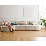 LISA DESIGN Spiaggia - canapé d'angle gauche - forme arrondie - 5 places - en velours côtelé. Coloris disponibles : Orange, Gris, Beige, Bleu, Vert, Noir