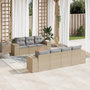 Voir la diapositive 1 : VIDAXL Salon de jardin avec coussins 8 pcs beige resine tressee
