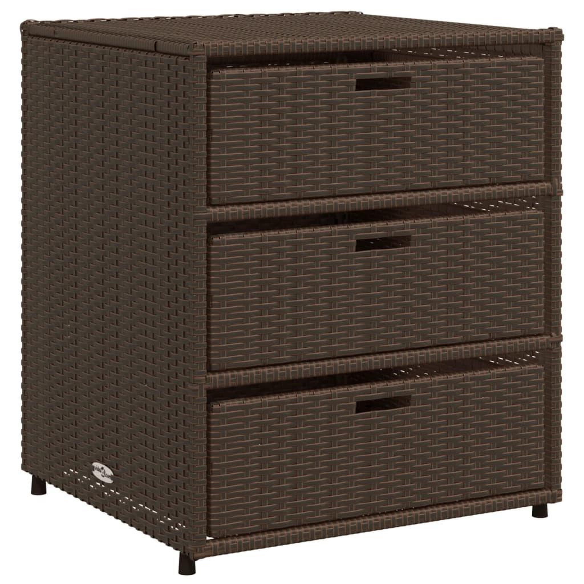 Voir la diapositive 2 : VIDAXL Armoire de rangement de jardin marron 55x59x69cm resine tressee