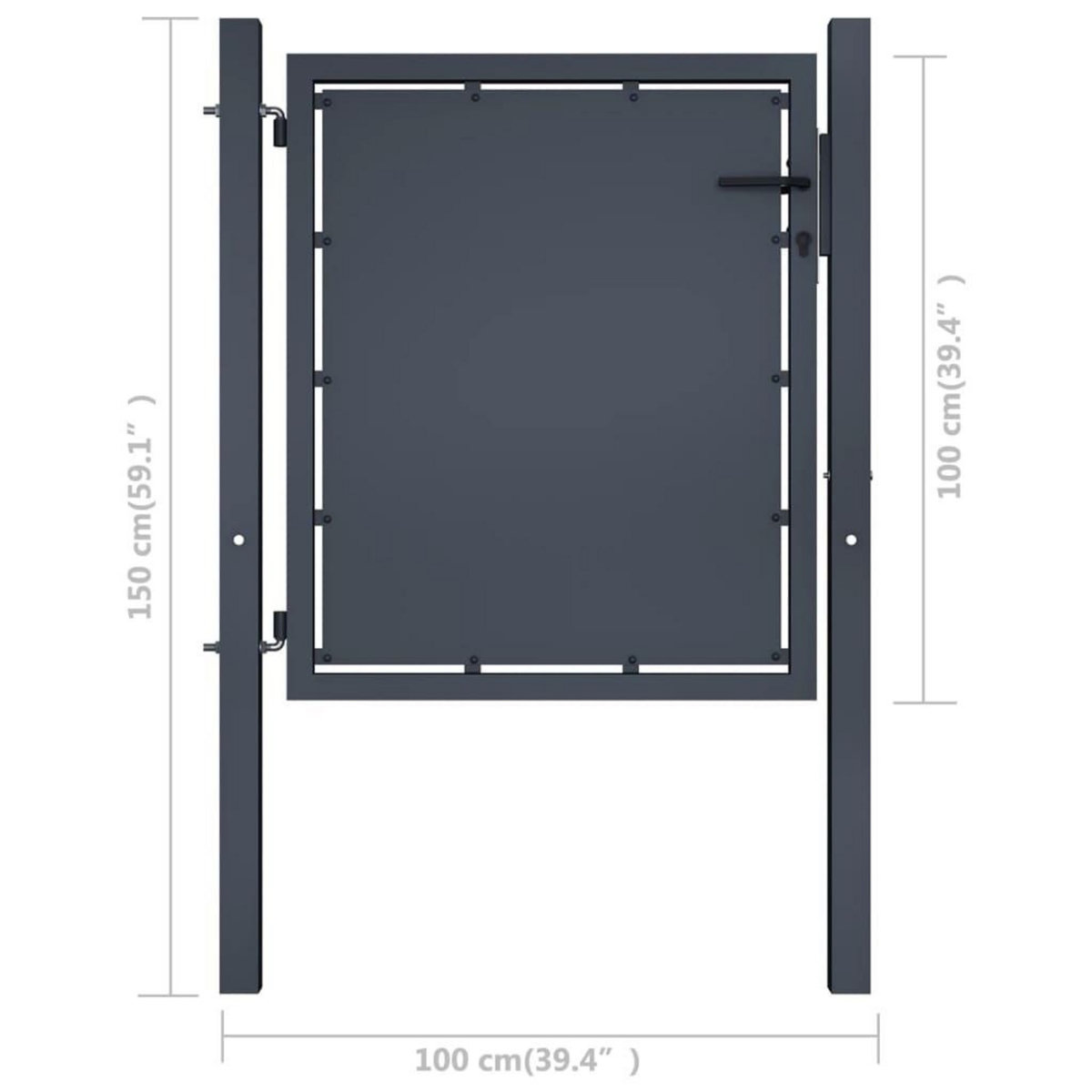 VIDAXL Portail de jardin Acier 100 x 100 cm Anthracite