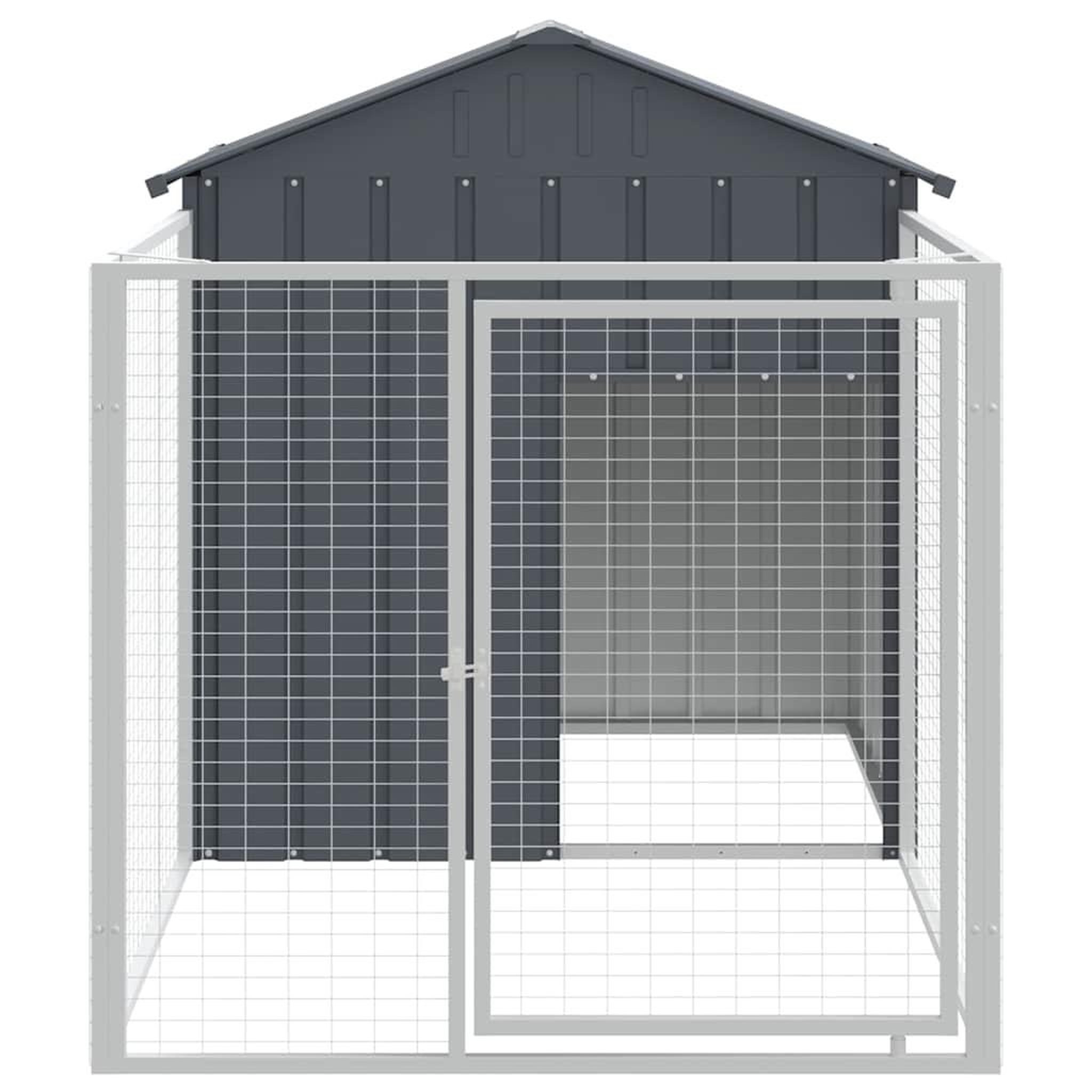 Voir la diapositive 3 : VIDAXL Niche pour chien avec cour anthracite 117x201x123 cm