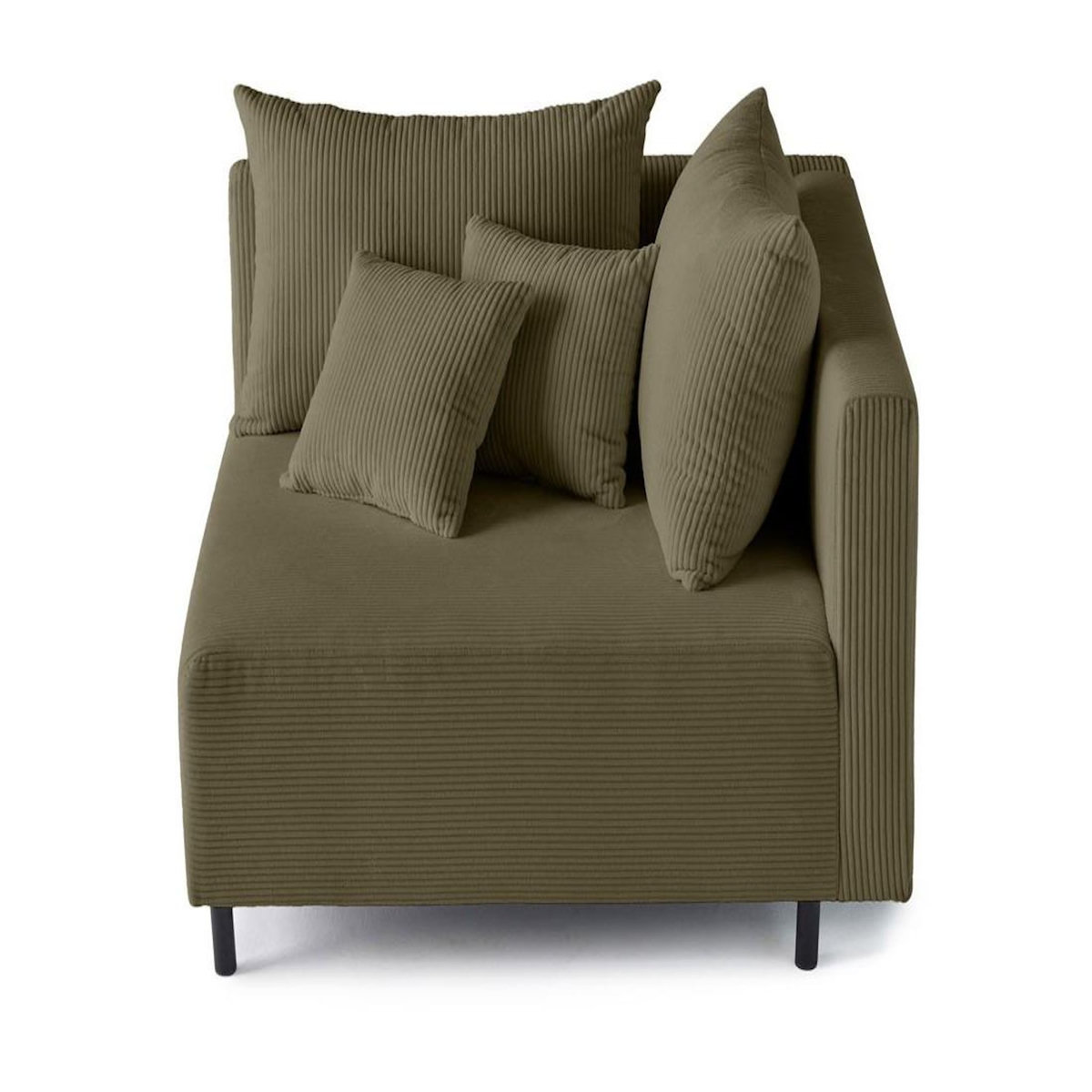 LISA DESIGN Edinburg - module d'assise d'angle droit - en velours côtelé