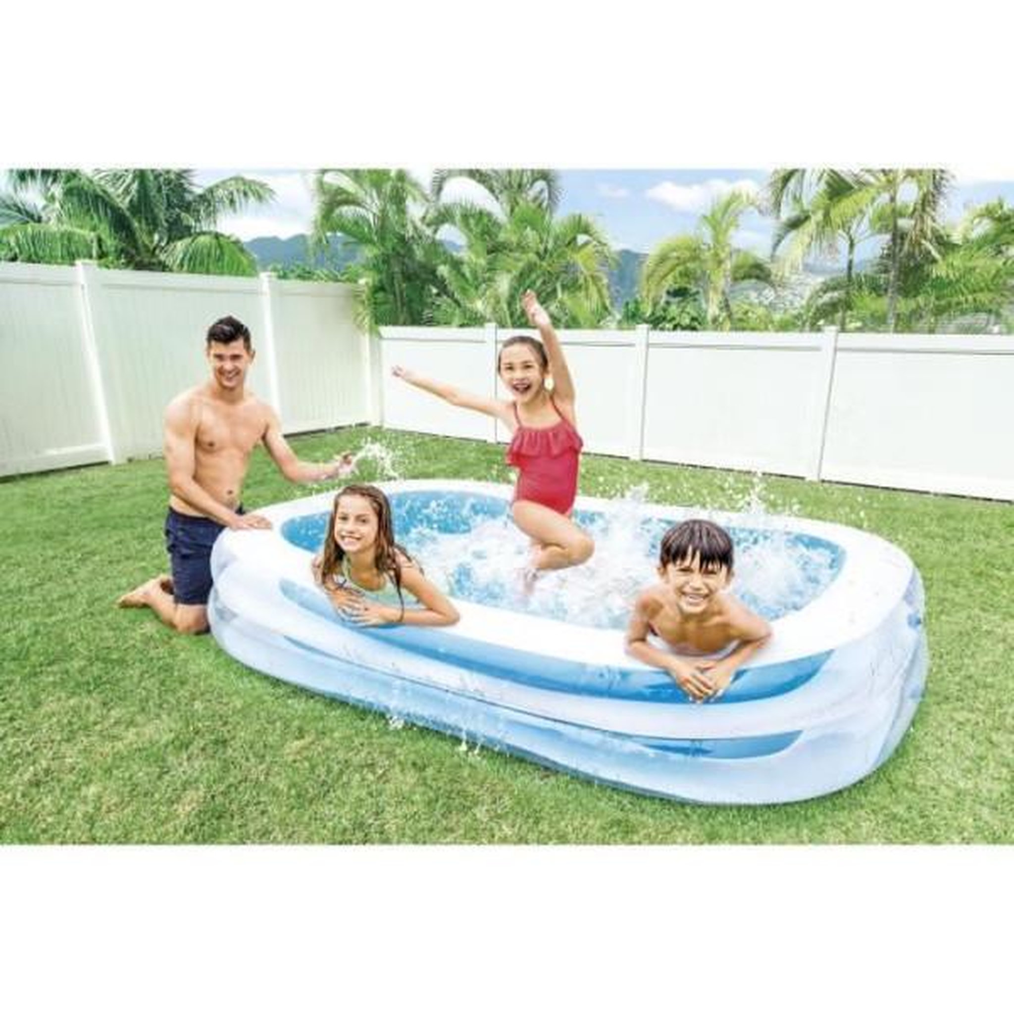 Voir la diapositive 2 : INTEX Piscinette rectangulaire Family - INTEX - 770 Litres - 6 ans et + - 262 x 175 x 56 cm