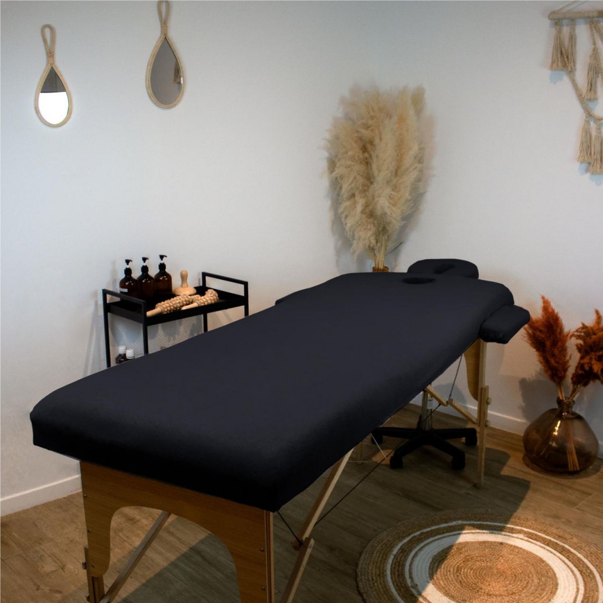 VIVEZEN Kit complet de housses pour table de massage - Éponge - Gris anthracite