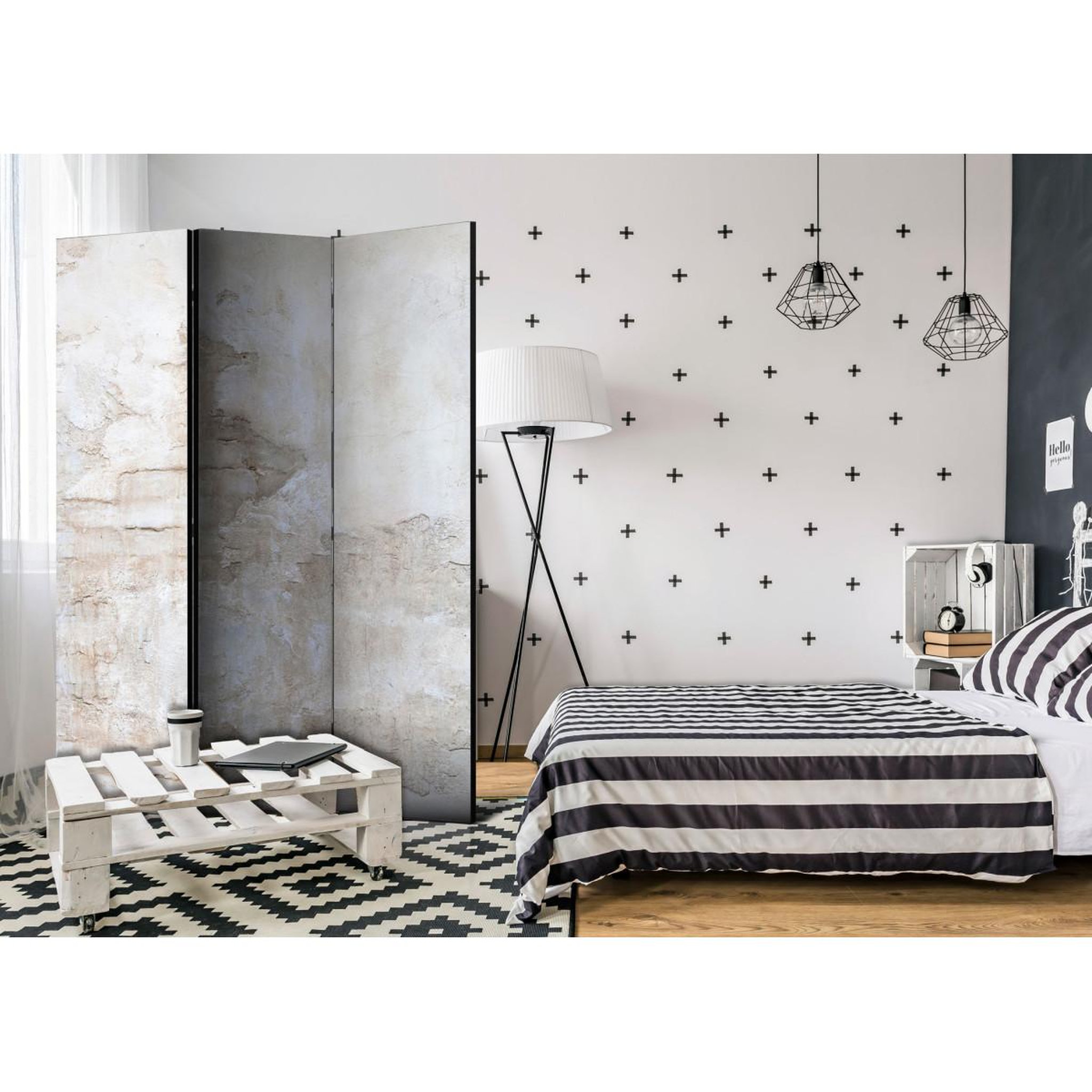 Voir la diapositive 2 : Paris Prix Paravent 3 volets  stony story  135x172cm