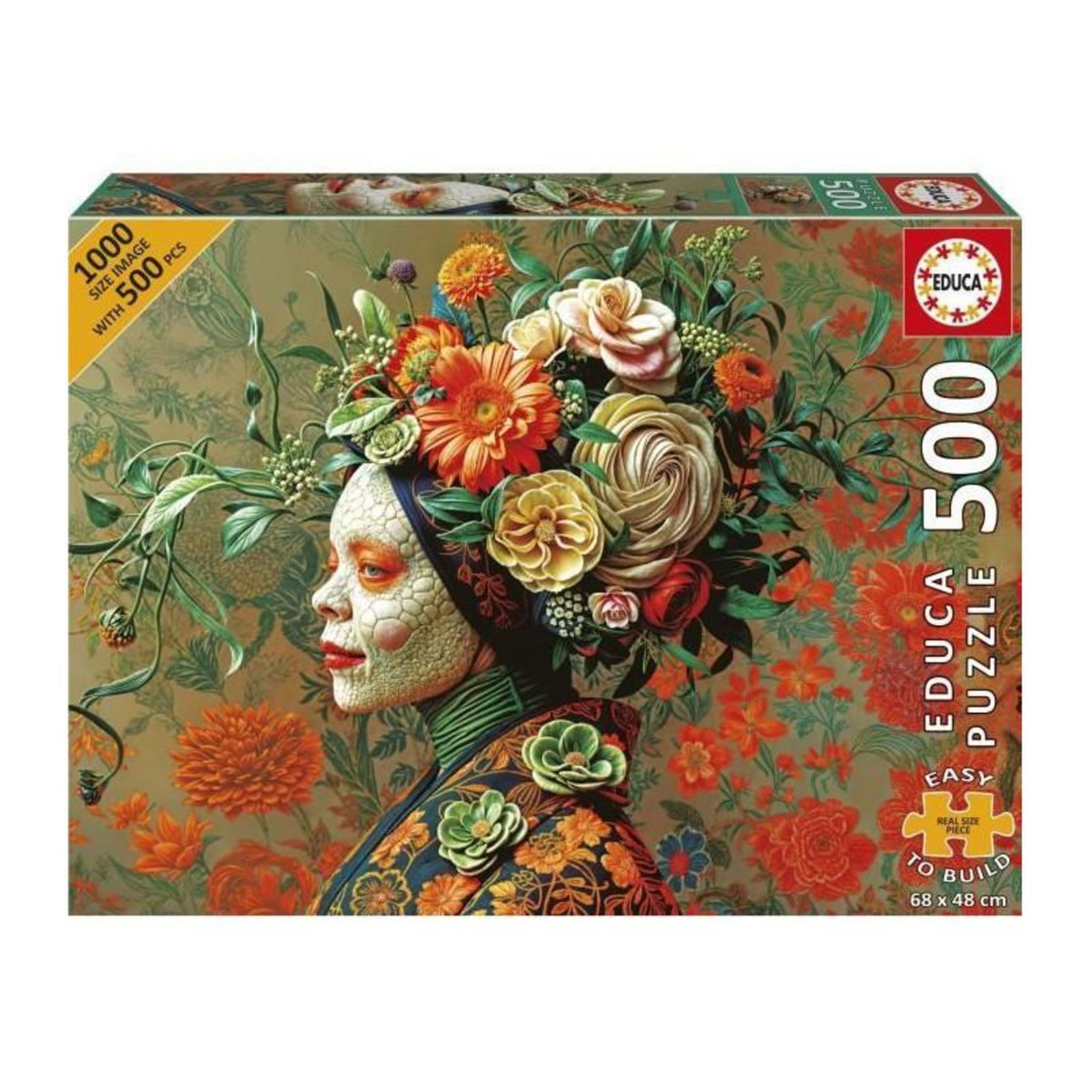 EDUCA Puzzle - EDUCA - Reine Lézard - 500 pieces - Animaux - 68 x 48 cm - a partir de 10 ans