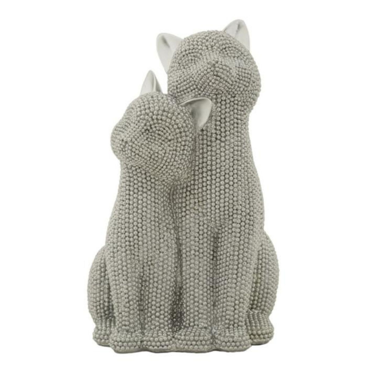 Paris Prix Statuette Déco Couple de Chat  Sparky  21cm Argent